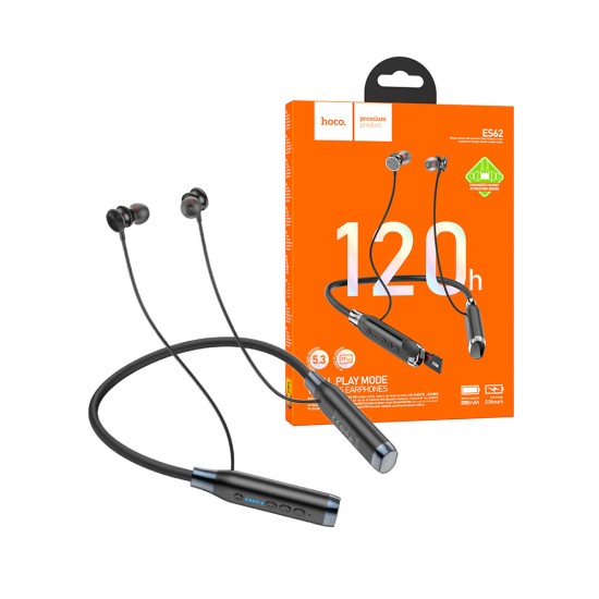 Auscultadores Sem Fio Neckband Hoco ES62 Pretty 800mAh Preto